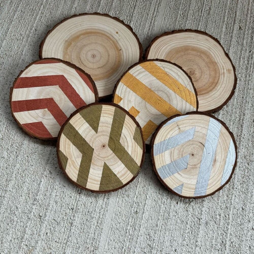 6 Wooden Drink Coasters